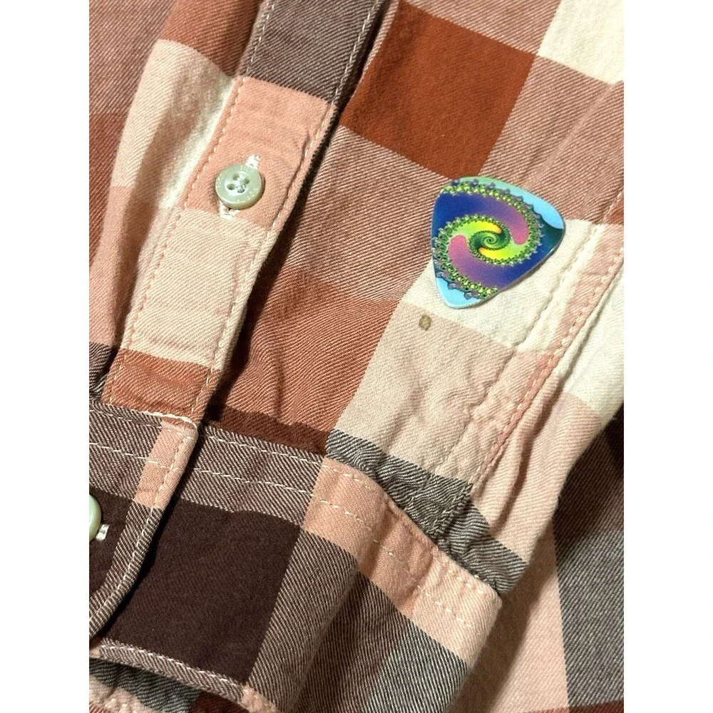 The North Face size L button down burnt orange plaid long sleeve casual cabin